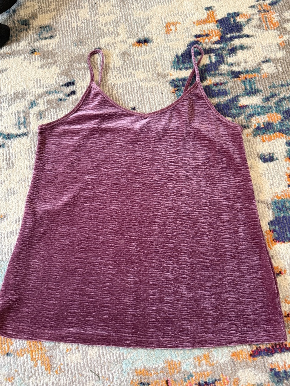 Maurices 24/7 ladies women sz small purple mauve adjustable tank top velour cami